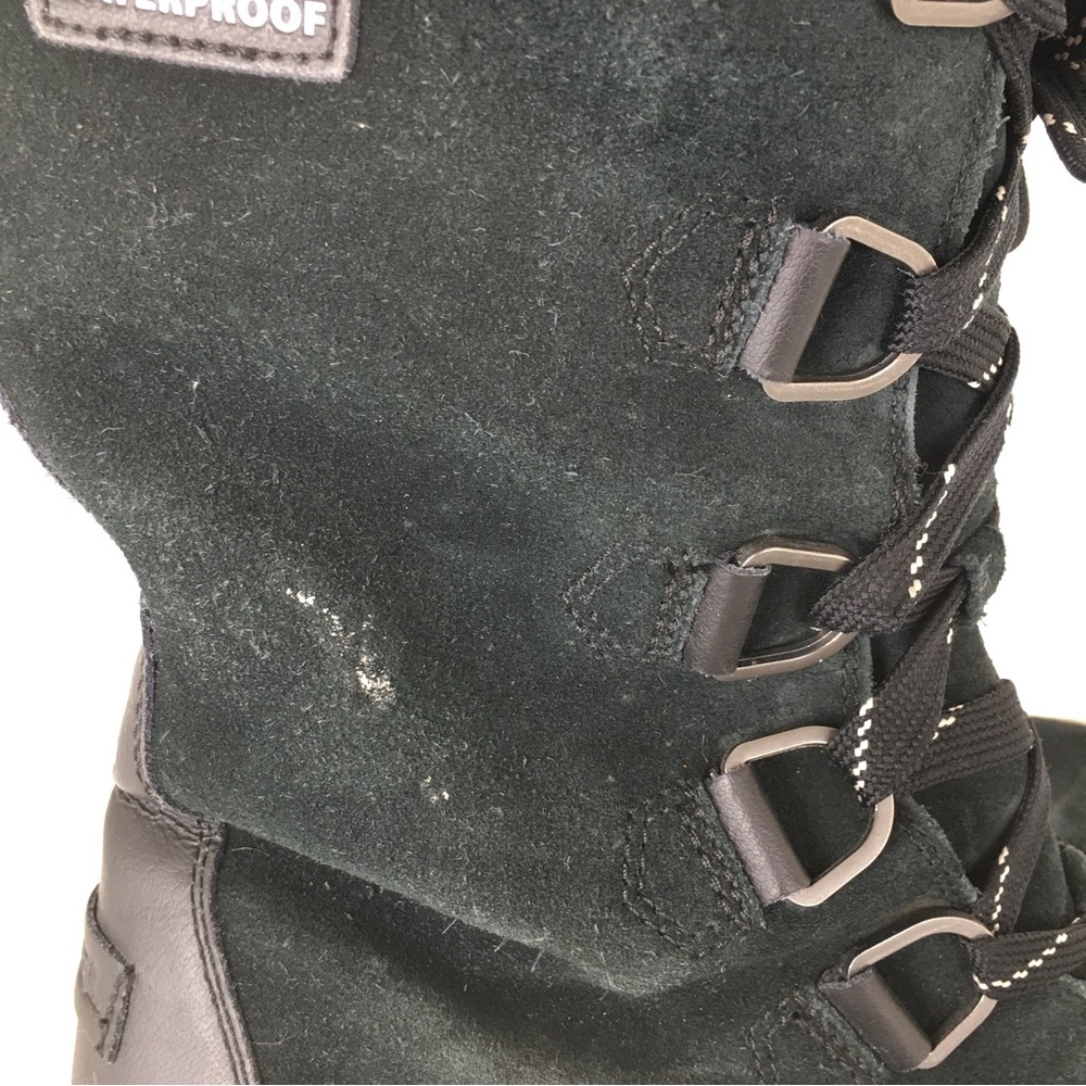 Sorel Tivoli Tall Waterproof Out Dry Boots Black Suede Faux Fur Lining Size 10.5 - Picture 6 of 16